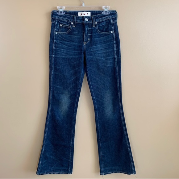 Revolve AMO kick boot jeans True Blue RELISTED - Picture 2 of 12